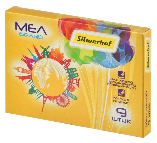 Мел Silwerhof "Солнечная коллекция", цвет: белый, 9 штук
