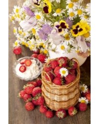 Алмазная мозаика "Цветы и ягоды" (33 цвета), 30х40 см