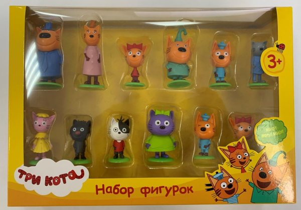 Набор фигурок "Три кота", на подставке, 12 фигурок