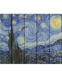 Картины по номерам на дереве "Звездная ночь. Ван Гог", 40x50 см