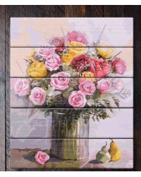 Картины по номерам на дереве "Букет для любимой", 40x50 см