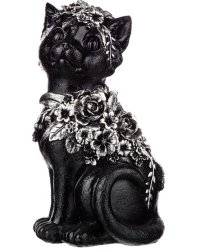 Статуэтка "Lefard. Кошка черная с серебром", 12,5x11,5x22,5 см
