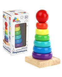 Деревянная игрушка "Пирамидка. Яркие цвета"