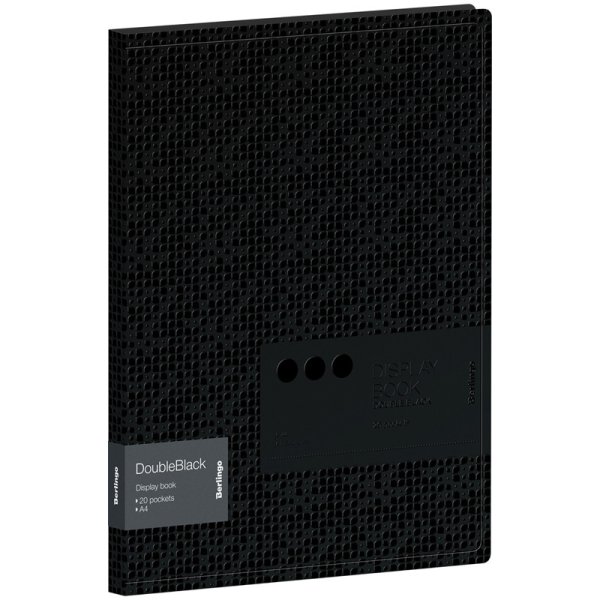Папка с 20 вкладышами "DoubleBlack", А4, 17 мм, 600 мкм, черная