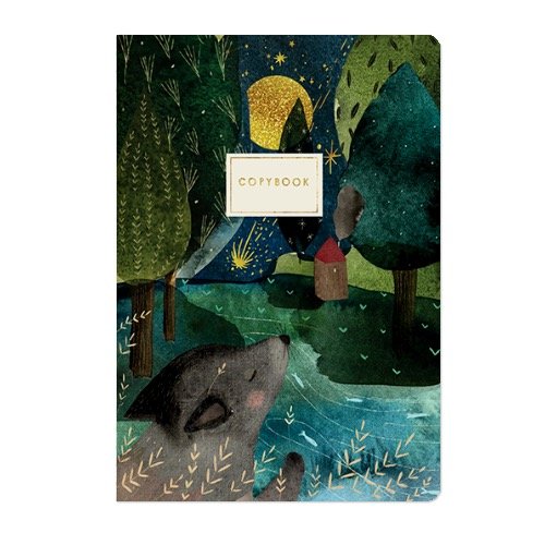 Тетрадь "Волчок и луна", B5, 60 листов, клетка