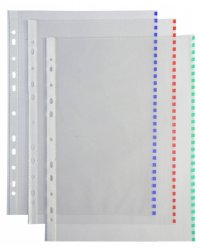 Папка-вкладыш Бюрократ "Премиум", зеленый край, глянцевые, А4+, 50 штук, арт. -013BKAN2GRN