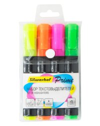 Набор текстовыделителей "Silwerhof. Prime", цвет: ассорти, 1-4 мм