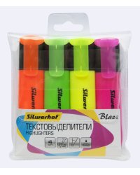 Набор текстовыделителей "Silwerhof. Base", 1-5 мм, 4 цвета