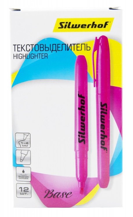 Текстовыделитель "Silwerhof. Base", цвет: розовый, 1-4 мм, арт. 108034-04