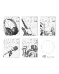 Тетрадь "Music. Black&amp;white", А5, 48 листов, клетка