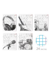 Тетрадь "Music. Black&amp;white", А5, 24 листа, клетка