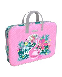 Папка текстильная на молнии с ручками "Rose Flamingo", A4+