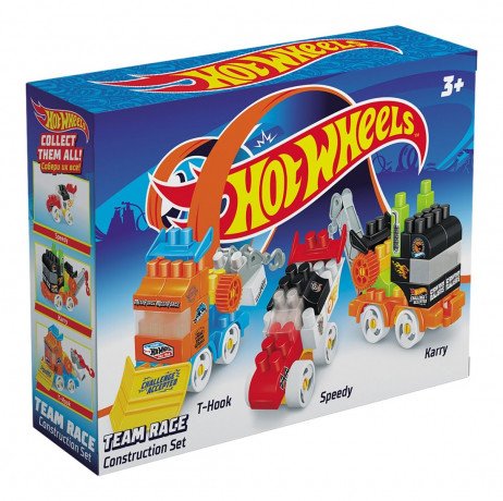 Обложка книги «Конструктор развивающий "Hot Wheels", набор из трех машин, 71 деталь»