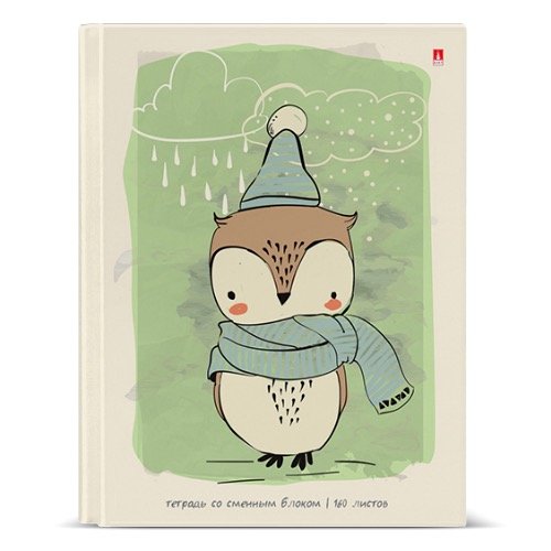 Тетрадь на кольцах со сменным блоком "Animals in rain", 160 листов