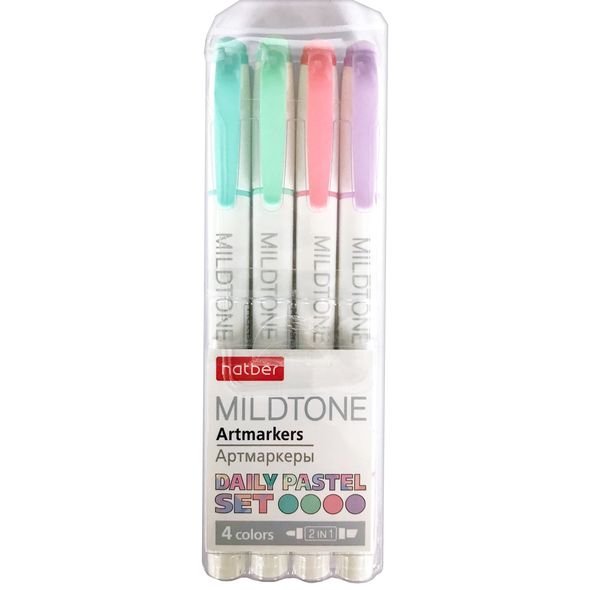 Текстовыделители "Mildtone Pastel", 1-4 мм, 4 цвета