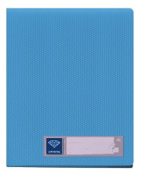 Папка с 40 прозрачными вкладышами "Бюрократ. Crystal", цвет: синий, A4, арт. -CR40BLUE