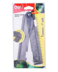 Линейка "Deli. Orbit", цвет: прозрачный, 30 см, складная, арт. EG01102