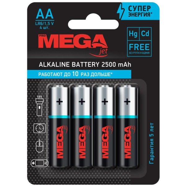 Обложка книги «Батарейки "Promega АA LR6", пальчиковые, 1,5V, 4 штуки»