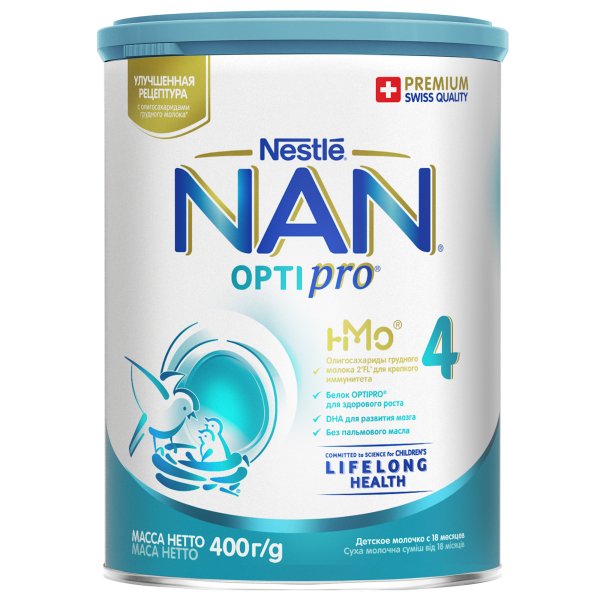 Обложка книги «Молочко для роста, иммунитета и развития мозга NAN 4 Optipro, 400 г»