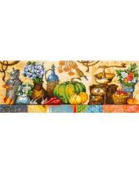 Кристальная мозаика (алмазная вышивка) "Фрея. Натюрморт с тыквами", 74х28 см, арт. ALVR-186