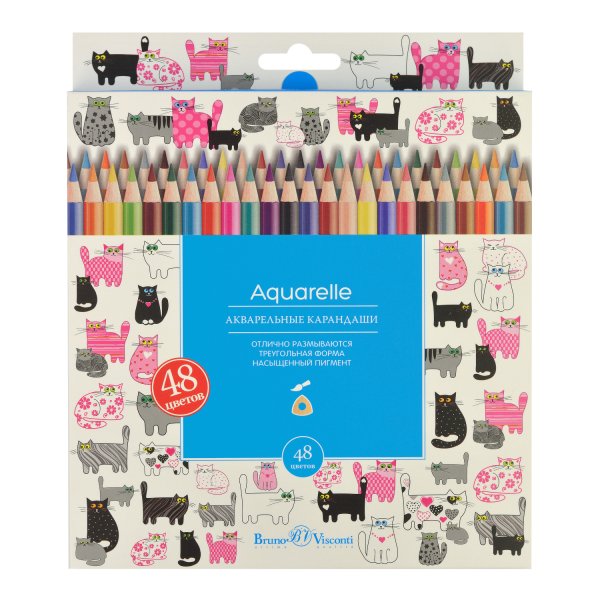 Карандаши акварельные "Happy Color", 48 цветов