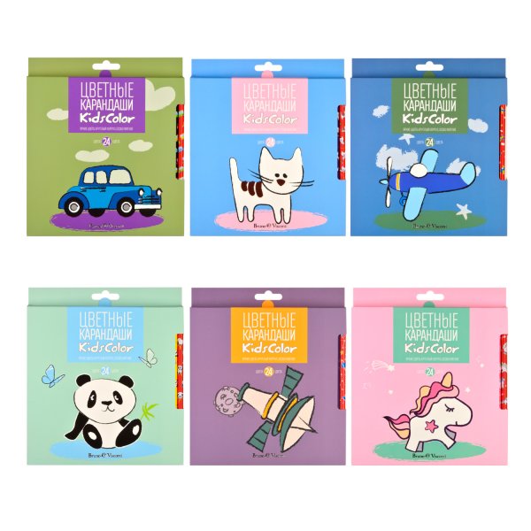 Карандаши цветные "Kids color", 24 цвета