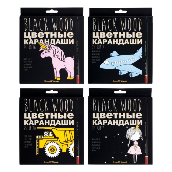 Карандаши цветные "Blackwood color", 24 цвета