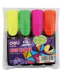 Набор текстовыделителей "Deli. Delight", 4 цвета, 1-5 мм