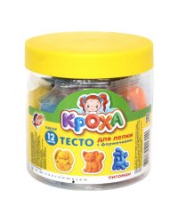 Тесто для лепки "Питомцы", с формочками, 12 цветов