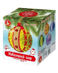 Новогодний шар своими руками (красно-золотой)