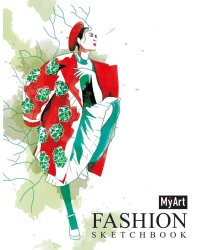 My art. Fashion скетчбук. Дама в красном пальто