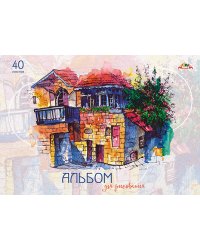 Альбом для рисования на гребне "Летняя акварель", А4, 40 листов