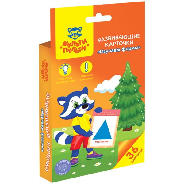 Обложка книги «Развивающие карточки "Изучаем формы", 36 штук»