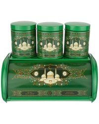 Хлебница металлическая "Agness. Сура", с 3-мя банками, 35,5х23х14,5 см, 950 мл