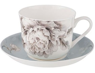 Чайная пара "Lefard. White flower", цвет: голубой, 500 мл