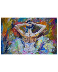Алмазная мозаика, классическая "Прекрасная балерина", 22х32 см (20 цветов)
