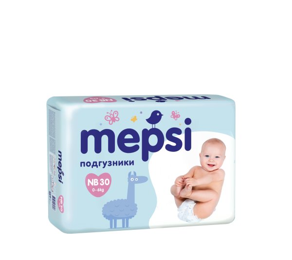 Обложка книги «Подгузники детские Mepsi, NB (до 6 кг), 30 штук»