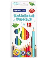Карандаши цветные акварельные "Premium Aquarelle", 12 цветов, грифель мягкий 4 мм