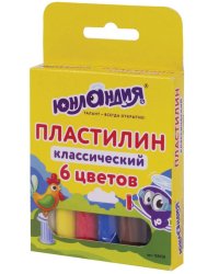Пластилин классический "Юнландик -скульптор", 6 цветов, 120 г