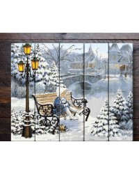 Картины по номерам на дереве "Девочка на катке", 40x50 см