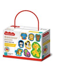Пазлы-половинки контурные "Baby Toys. Домашние животные"