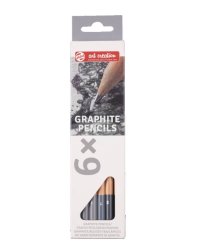Набор чёрнографитных карандашей "Art Creation Graphite Pencils", 6 штук