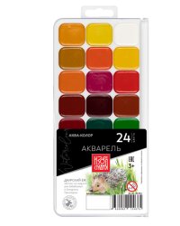 Краски акварельные без кисти Аква-колор "Изостудия", 24 цвета