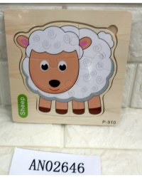 Деревянная фигурная пазл-рамка "Барашек"