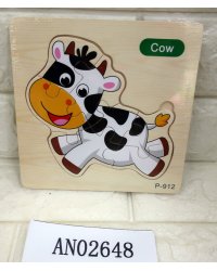 Деревянная фигурная пазл-рамка "Бычок"