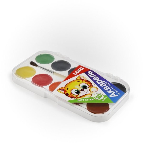 Акварель &quot;Детская&quot;, 10 цветов, с кистью