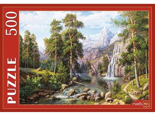 Обложка книги «Пазл. В. Потапов. Пейзаж с водопадом, 500 элементов»