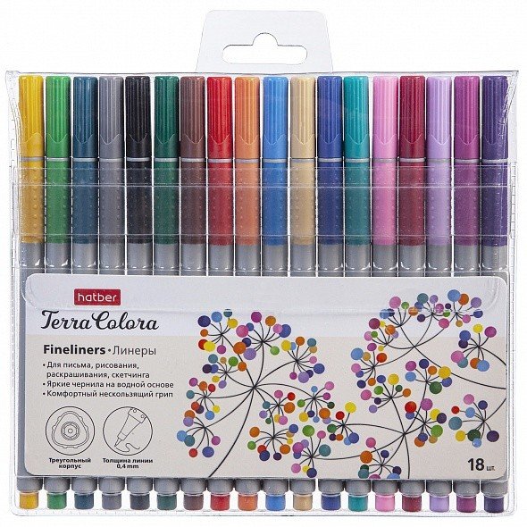 Линеры "Terra Colora", 18 цветов