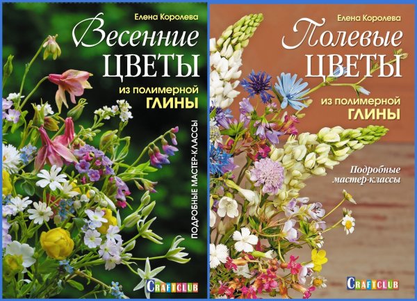 Комплект книг: "Весенние цветы из полимерной глины"; "Полевые цветы из полимерной глины" (количество томов: 2)