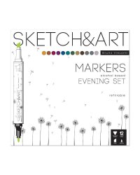 Маркеры двухсторонние "Sketch&amp;Art. Вечерний набор", 3 мм, 12 цветов